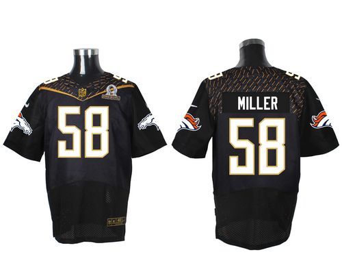 Nike Broncos #58 Von Miller Black 2016 Pro Bowl Men's Stitched NFL Elite Jersey